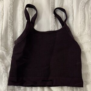 Women's Purple Waffle Knit Crop Top